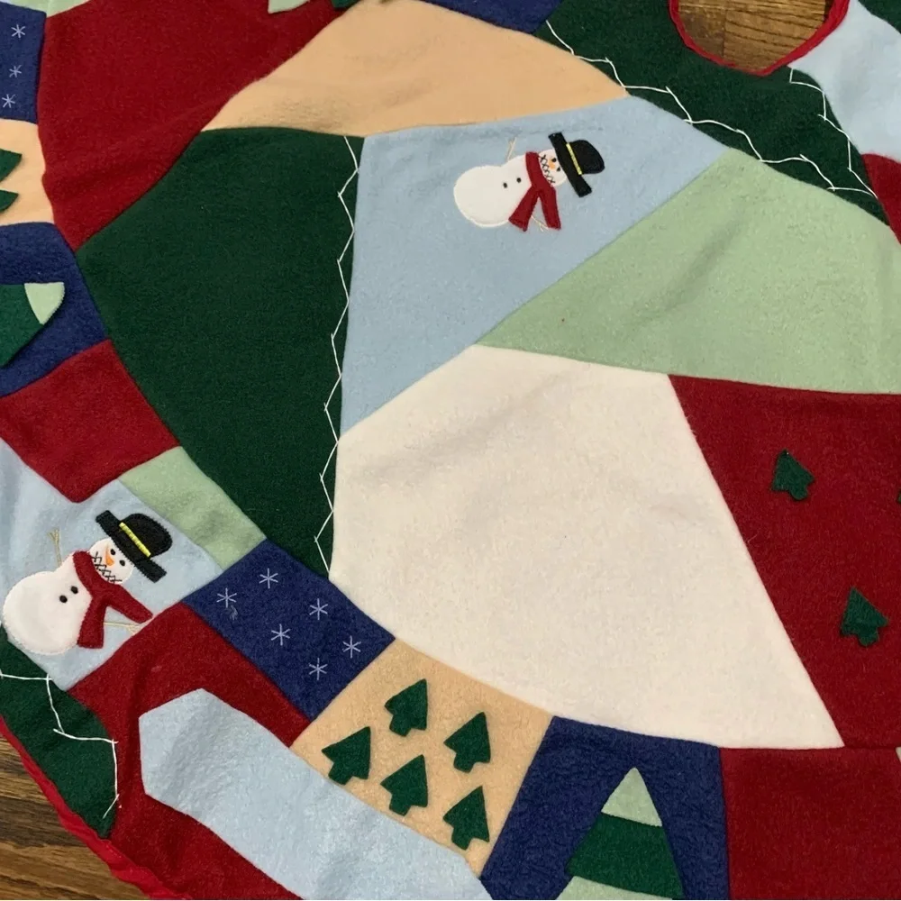 Felt Hand Embroidered Christmas Tree Skirt